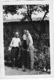 Henry, Dad, and me in front of
5 So. Fox., circa 1950