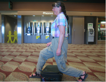 Dianne Roth doing her fitness routine at
the Eugene Airport.