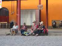 Sketching participants on a curb
in Oaxaca, Mexico