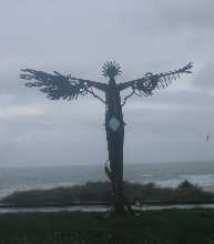 Found materials sculpture,
Nye Beach, Newport, OR