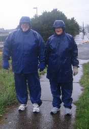 Cindy and Ron Perez,
dressed for the weather