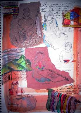 Impressions of the
Woman’s Weaving Collective,
Teotitlan de Valle, Mex.